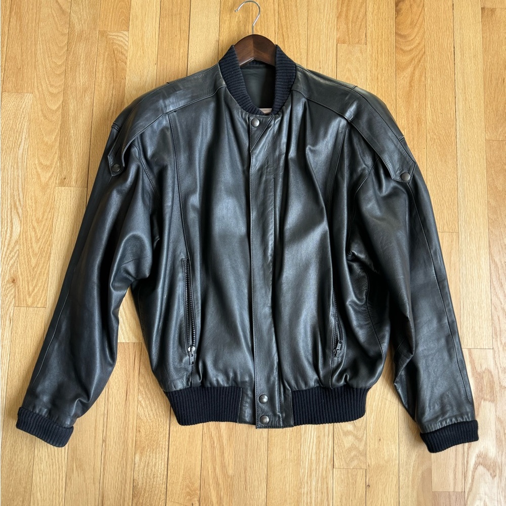 Vintage Loewe leather bomber jacket